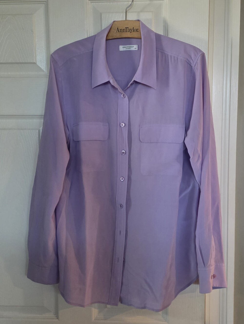 Equipment Femme Lavender Silk Button-Up Dress Shirt